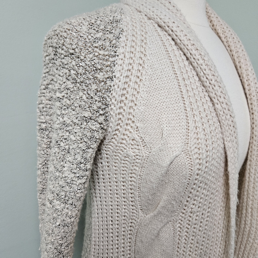 Candie's Cardigan Cream Neutral Sweater Minimalist Pockets XS - Picture 9 of 12